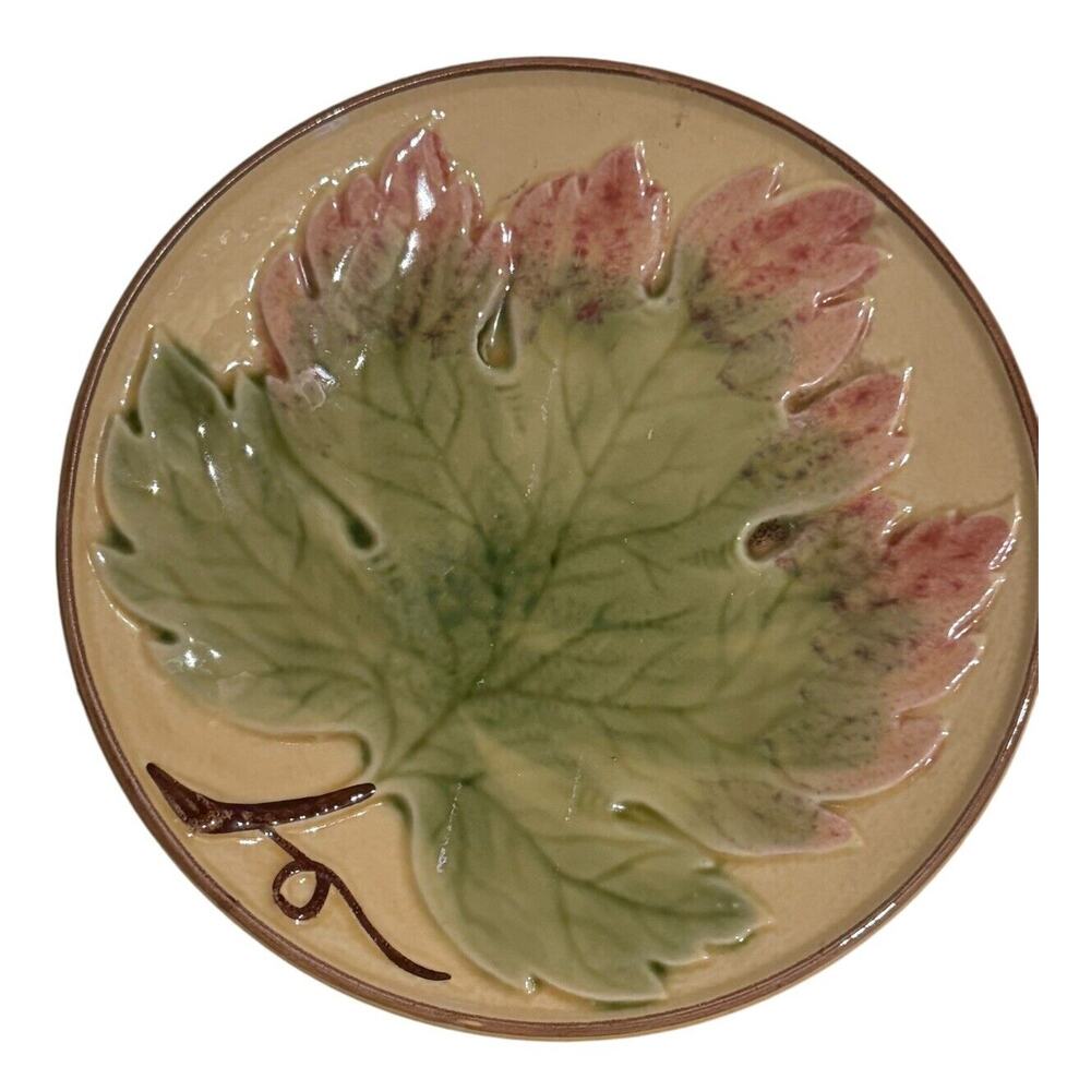 Baden Pottery Bread Plates (4) Maple Leaves Made In Germany VTG Forest Cabin - Picture 3 of 7